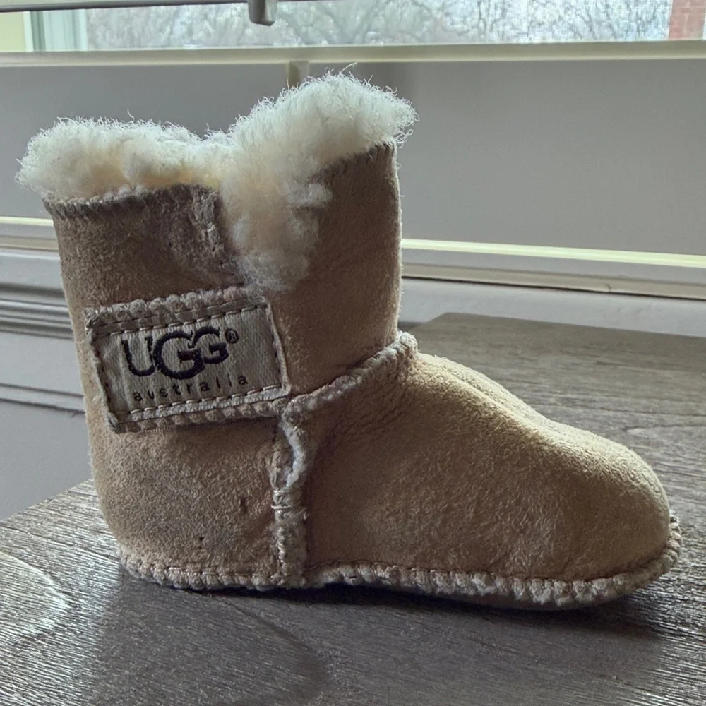 UGG Toddler Chestnut Suede Plush-Lined Booties